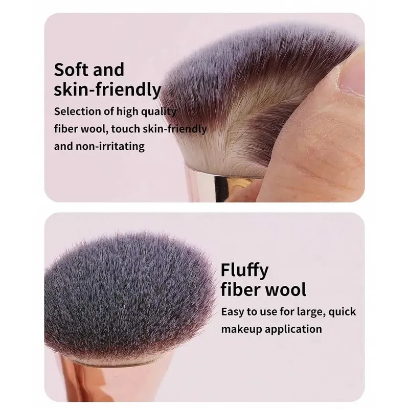 4Pcs Dual-Ended Makeup Brush Set Soft Synthetic Bristles Foundation Blush Powder Eyeshadow Brushes Portable Cosmetic Tools for