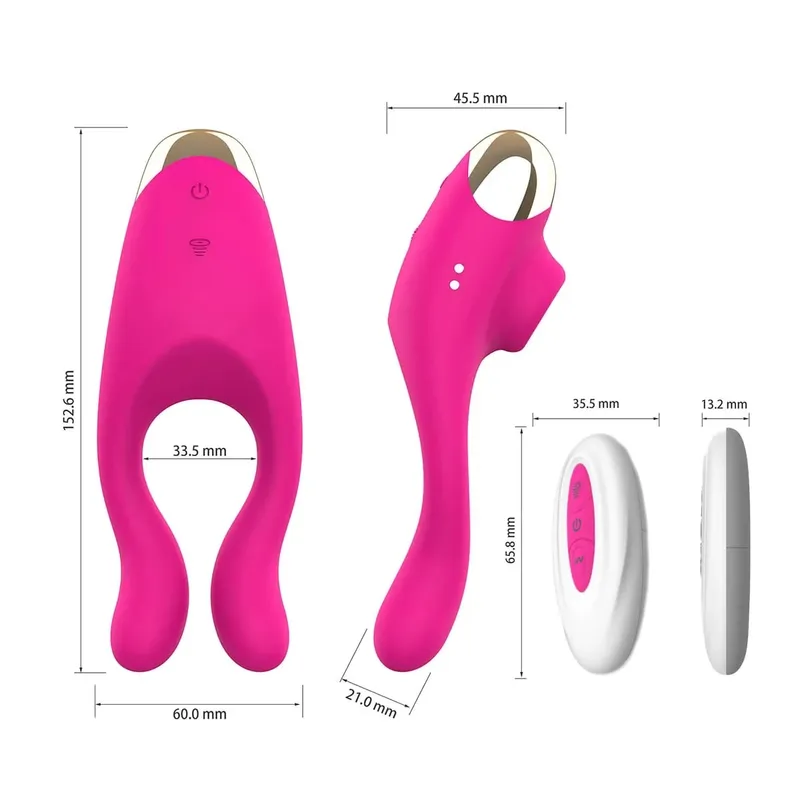 2 in1 Sucking Vibrator Penis Ring Sex Toy for Men Clitoris Sucker Stimulator Cock Ring Adult Products Scrotum Massager Couple 18 — image 6