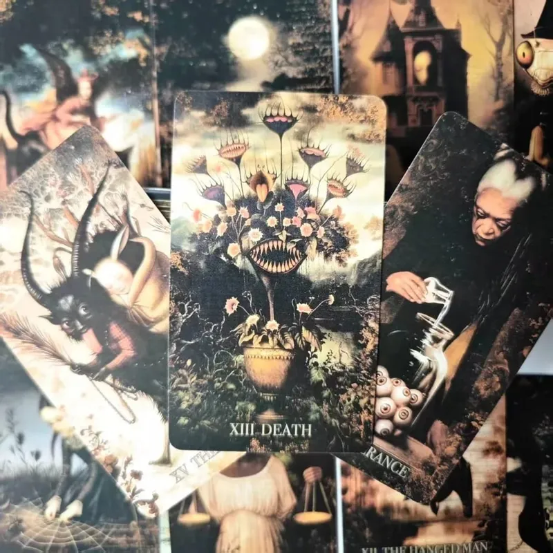 Grim Tales Tarot Deck-10.3*6ซม.78-การ์ดRWS Gothic Fairy Taleการ์ดสำหรับShadowทำงานDark Fantasyภาพประกอบ — image 4