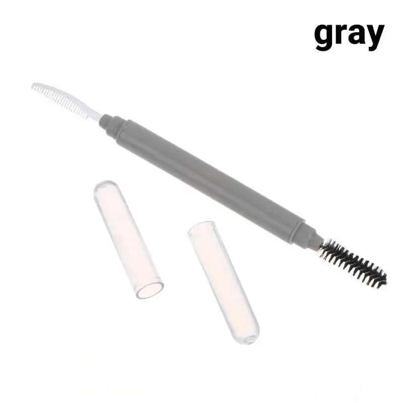 【Y】1Pcs Eyebrow Make Up Brushes Dual Ended Brow Comb Makeup Brush Stainless Steel Eye Lashes Roller Eyelashes White Beauty Tool