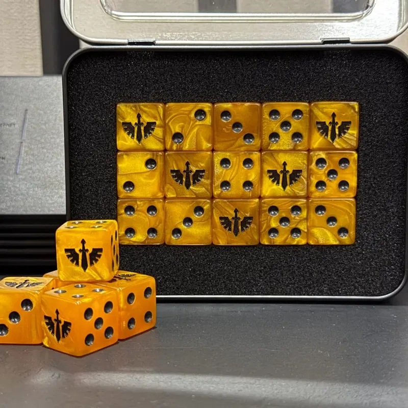 15PCS 16mm/0.63inch D6 Wargaming Dice Set for Tabletop Miniatures Game Damage Tracking Army Faction Themed Dice Tokens