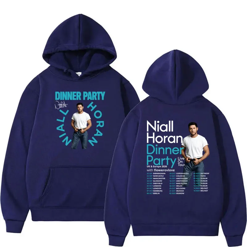 Niall Horan Dinner Party Live on Tour 2026 Hoodie Men's Hip Hop Vintage Pullover Sweatshirt Unisex Long Sleeve Oversized Hoodies