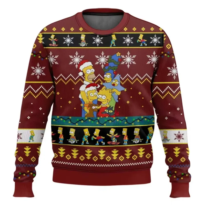 outono e inverno de volta ao futuro suéteres feios de Natal, camisas de anime de desenho animado para homens e mulheres, roupas