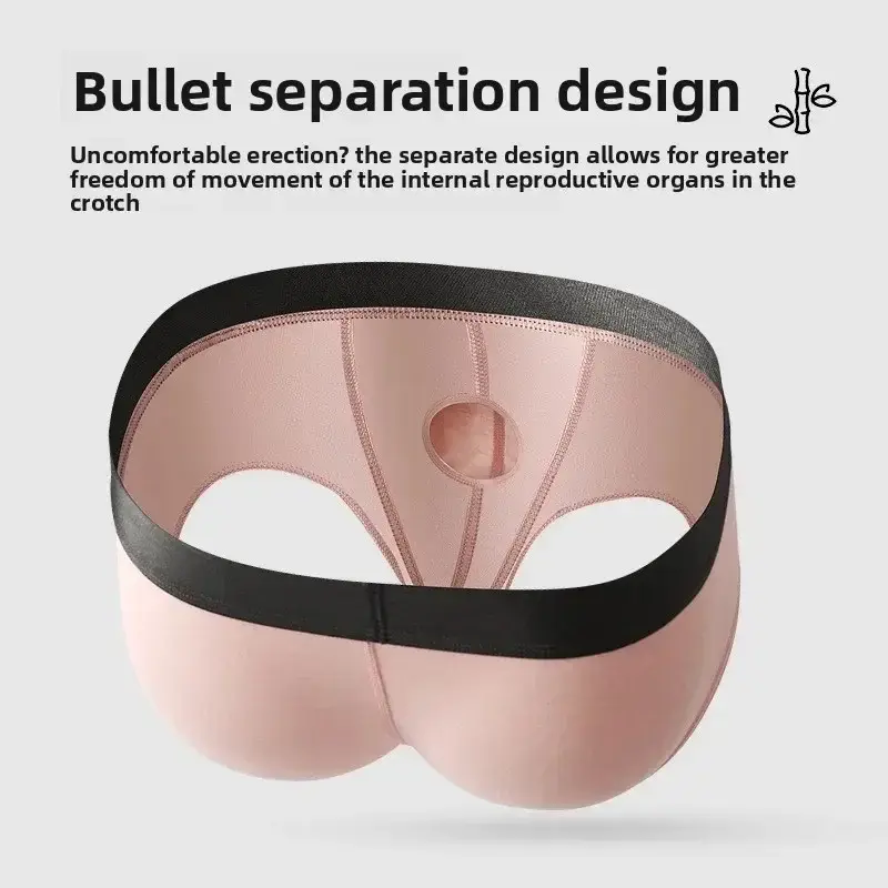 Mens Bamboo Fibers Athletic Quick Dry Breathable Separate Pouch Underwear Fly Front Dual Pouch Trunks Bulge Enhancing Comfortabl