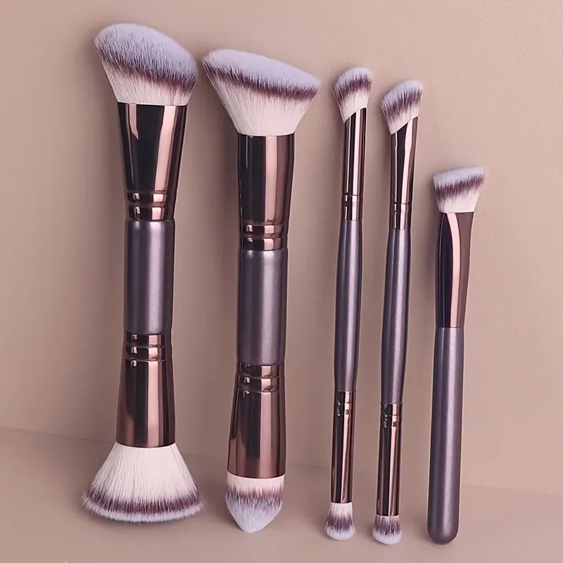 5-teiliges, weiches Jumbo-Make-up-Pinsel-Set, synthetische Borsten, nicht reizend, Gesichtspuder, Rouge-Lidschattenpinsel, komplettes Starter-Set