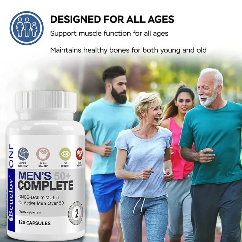 Men's 50+ Daily Super Multivitamin High Potency Formula for Brain Eye & Heart Health Vitamins A C D E K B1 to B12 Gluten Free — image 2