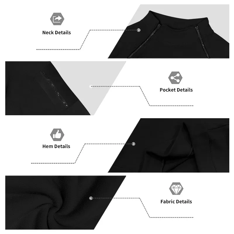 Men Fleece Stand Collar Sweatshirt Diagonal Zipper Arm Pocket Long Sleeve Loose Casual Pullover Autumn Winter Outdoor Tops — image 19