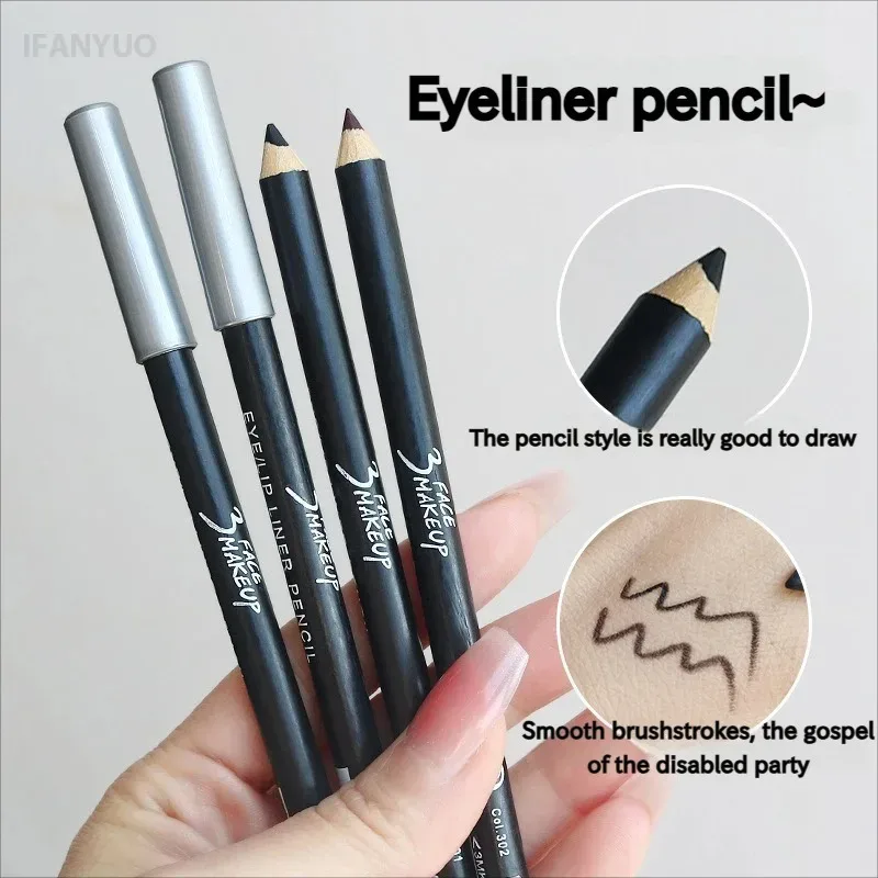 1/12 stk. vandtæt sort brun eyeliner blyanter-snavsfri, langtidsholdbar begyndervenlig glat højpigmenteret punk øjenmakeup — image 4