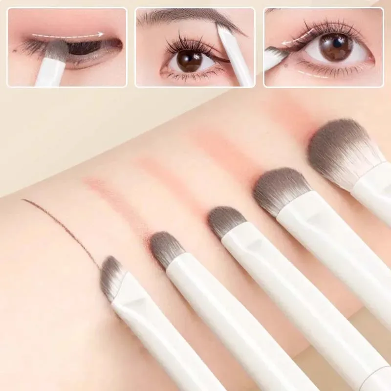5/6/8/10pcs Natural Eye Makeup Brushes Set Detail Eyeshadow Contouring Brush Ultra Soft Blending Eyeliner Brow Brush Makeup Tool