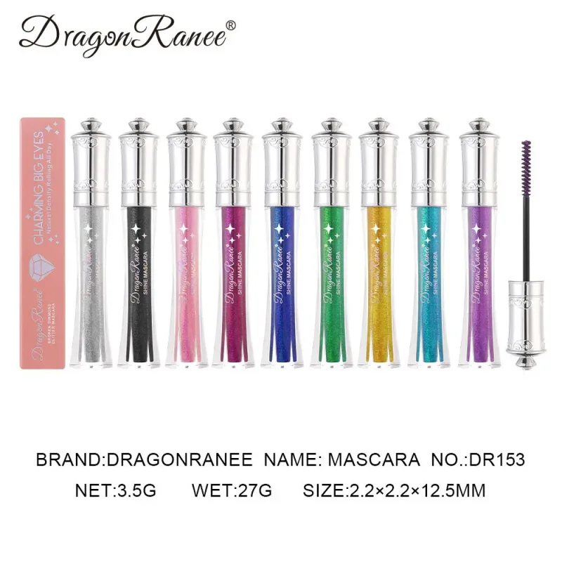샤이니 다이아몬드 컬러 풀 한 마스카라 블루 글리터 스파클링 방수 마스카라 뷰티 속눈썹 확장 퀵 드라이 쉬머 아이 메이크업