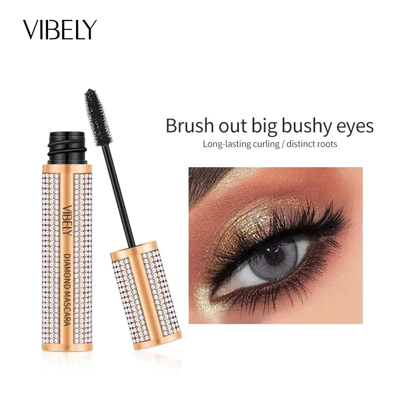 Diamond 4D Mascara Silke Fiber Vandtæt Lang Øjenvippeforlængelse Forlængelse Tyk Sort Mascara Øjenmakeup Produkter Kosmetik