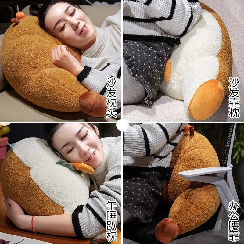 70cm Croissant Lumbar Support Pillow Cute Capybara Carrot Toast Soft Stuffed Plush Toy Sofa Cushion Chair Back Pillow Charm Gift — image 7