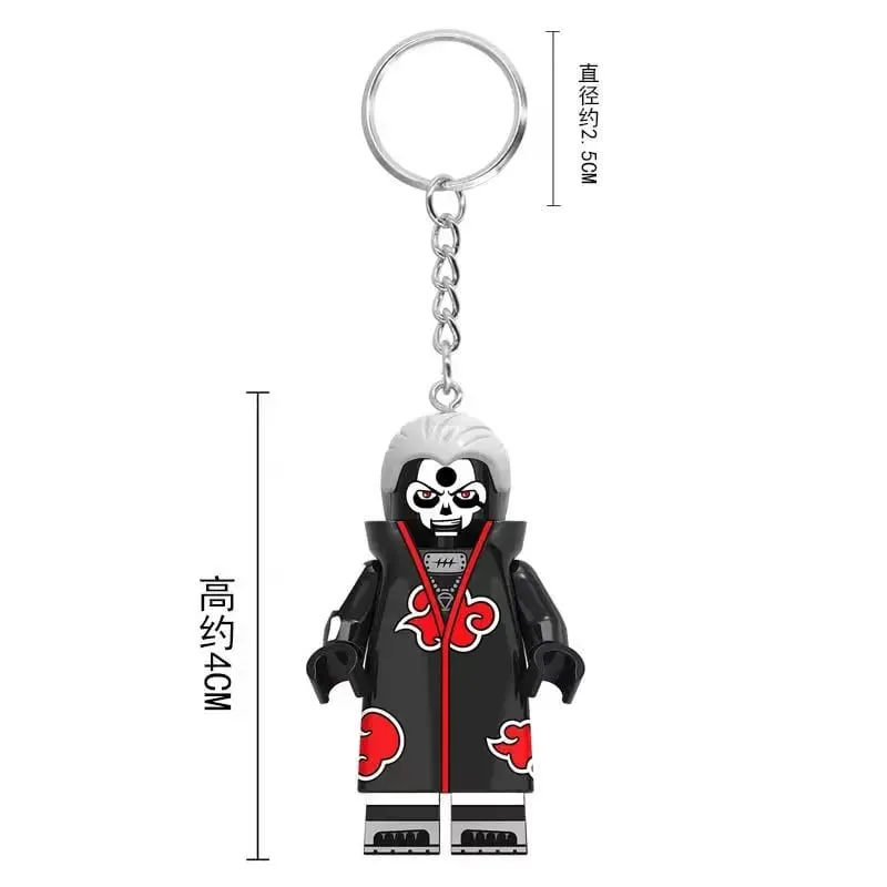 6style Beautiful Handmade 3D Cartoon Naruto anime peripherals keychain cute mini movable Figures Heads Assembly keychain gift