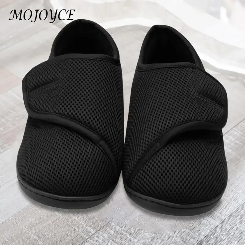 Scarpe per diabetici unisex Scarpe da passeggio larghe con chiusura regolabile Scarpe ortopediche slip-on Sneakers con gancio e anello per anziani