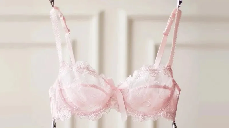 Sheer Non Padded Bralette for Small Boobs Ultra Thin Adjustable Lace Bra Sexy Halterneck Lingerie Set for Women BANERDANNI