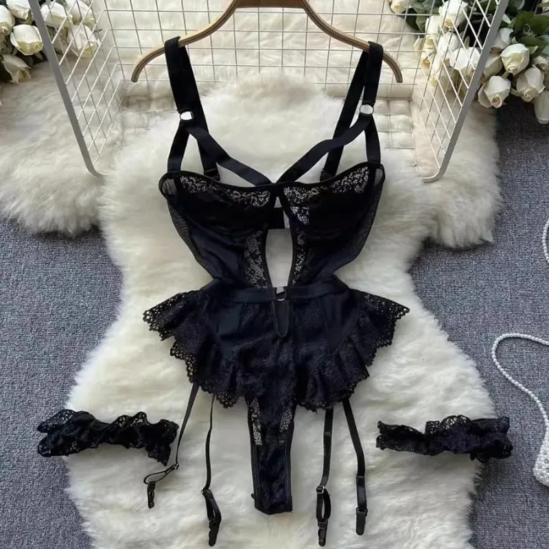 Erotic Underwear Bras Sets for Women Lace Garter Lingerie Intimates 2026 Underwire Bra and Panty Thongs Hot Sexy Underwear Set — image 6