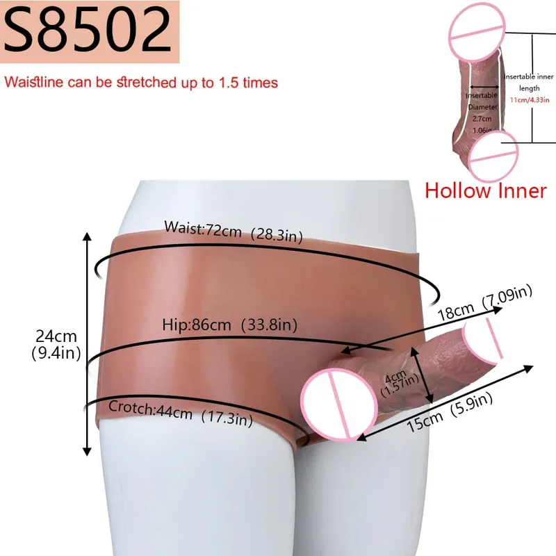 2 Colors Huge Hollow Dildo Pants High Waist Strap-On Penis Extender насадка на член For Men Delay Ejaculation Ultra Dildo — image 9