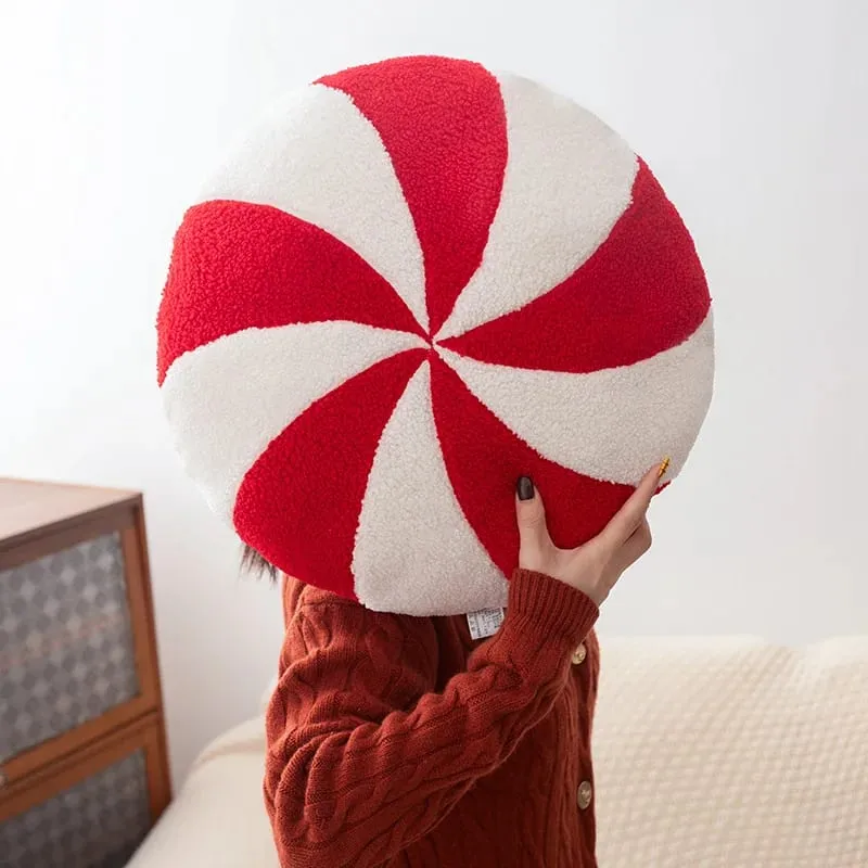 Classic Christmas Series Throw Pillow Candy Lollipop Snowflake Xmas Scepter Balls Doll Soft Sofa Cushion Festival Home Decor