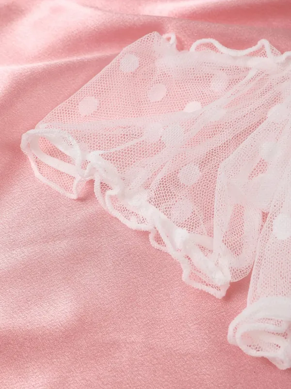 Polka Dot Pattern Semi-sheer Design Lingerie Set Bustier Top And Panty Sets Women's Clothing