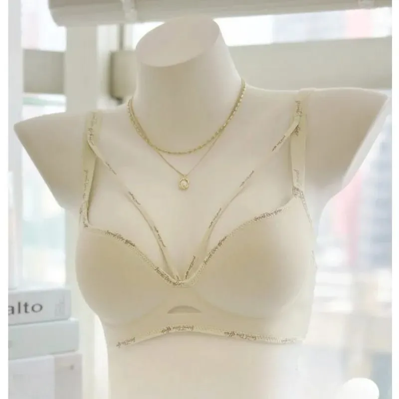 Stylish Leopard Print Seamless Wireless Lingerie Thin Comfortable Gather Small Breast Pretty Breast Shape Casual Wear Soft S-XL