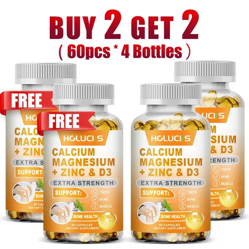 Organic Calcium Support Supplements with Magnesium Zinc & D3 Strengthen Bone Teeth & Nerve Wellness for Daily Life