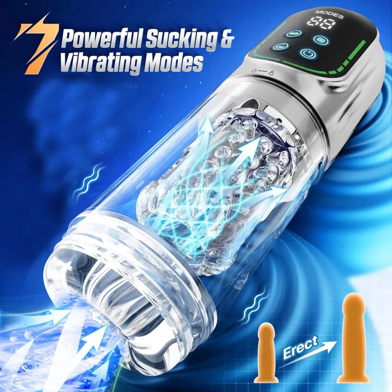 Male Masturbator Automatic Sucking Vibration Blowjob Machine Vaginas Pussy Penis Pump Masturbation Cup Sex Toys for Men Supplies