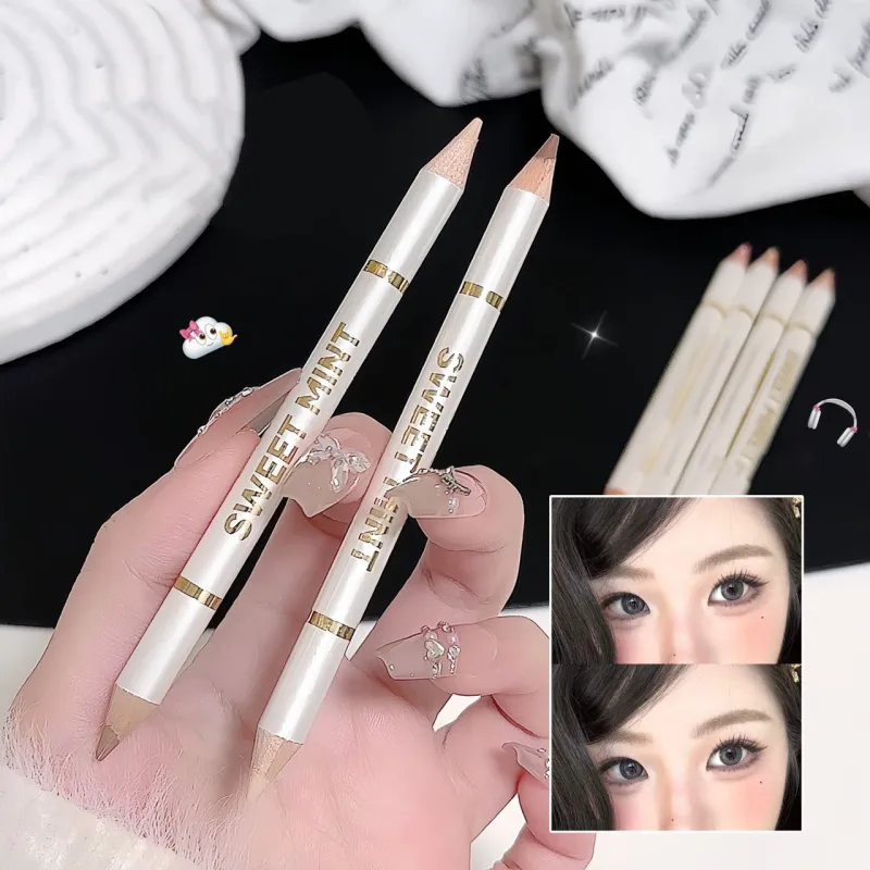 Double-Ended Aegyo Sal Brighten Lying Silkworm Pencil Nude Pink Natural Shadow Under Eye Highlight Makeup Matte Beige Eye Pencil