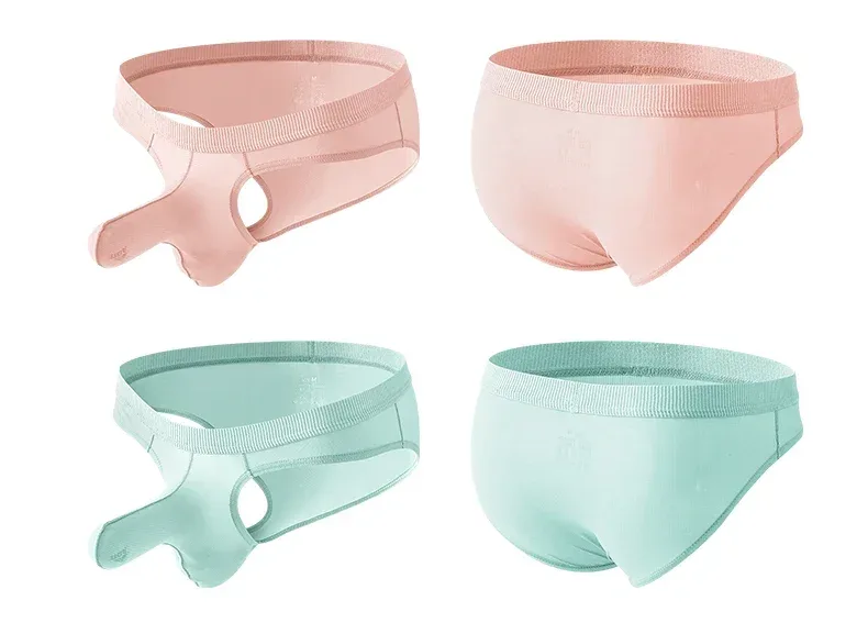 Slips d'été en soie glacée pour hommes, transparents, sans couture, à séchage rapide, culottes respirantes, sous-vêtements Ultra-fins