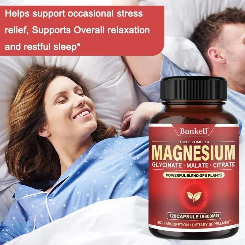 High Absorption Magnesium Glycinate Malate Citrate 100% Chelated Non-GMO Vegetarian Gluten Free 8 600 Mg 120 Capsules — image 5