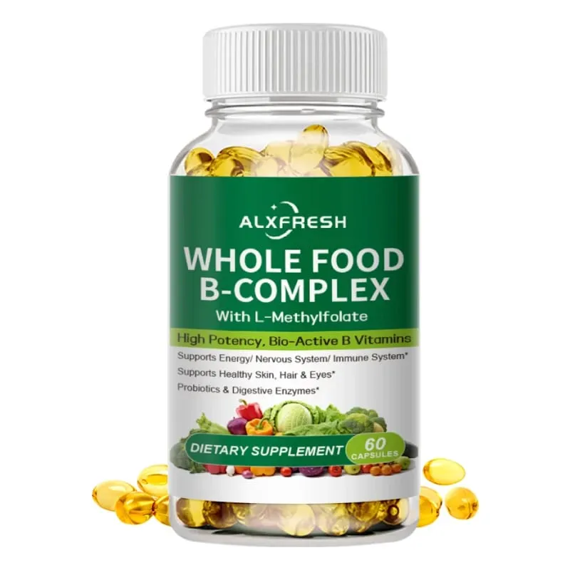 Vitamin B Complex Capsules Promote Energy Metabolism Relieve Fatigue Improve Memory Mood Anxiety Improve Skin Hair Nail Health