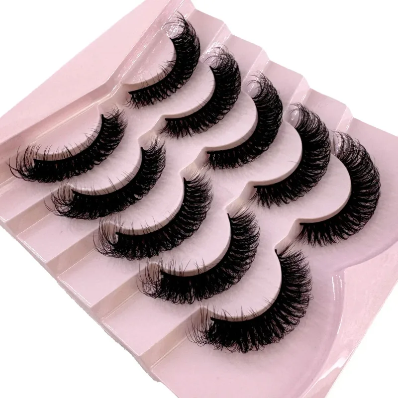 New Cat Eye Lashes 5/7/10 pairs 3D Faux Mink Eyelashes Winged Fluffy Fake Lashes Soft Natural long Full Strip Lash Make