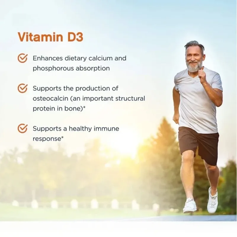 Vitamin D3 - Promotes Healthy Muscle Function and Immune Support Strong Bones and Nervous System Health 120 Capsules