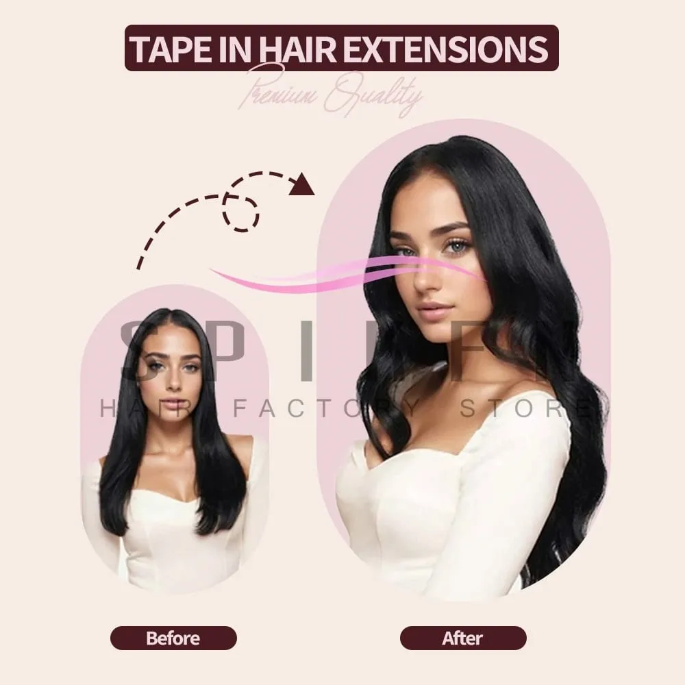 12"-20" Mini Tape Hair Extensions Machine Remy Skin Weft Adhesive Tape In Human Hair Natural Black Brown Blonde Straight 10pcs