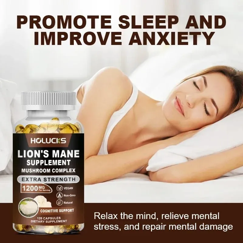 Premium Lion's Mane Mushroom Extract Supplement for Anxiety & Depression Calm Focus & Wellbeing Energy & Stress Non-GMO — image 7