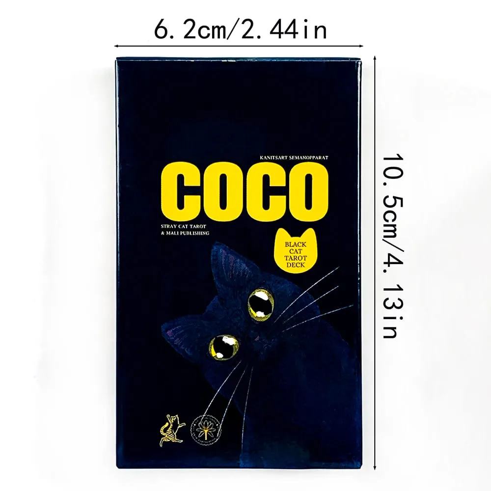 Coco Black Cat Tarot Deck 78 Cute Black Cat Tarot Cards Fortune Telling Divination Card Game for Beginners Cat Lovers