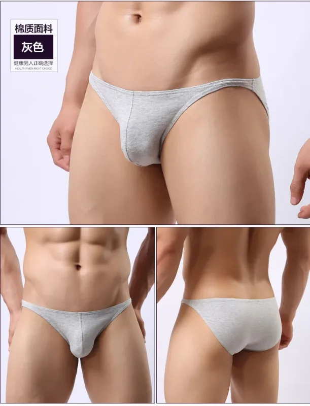 Pure Cotton Low-Waist Sexy Breathable Men's Briefs