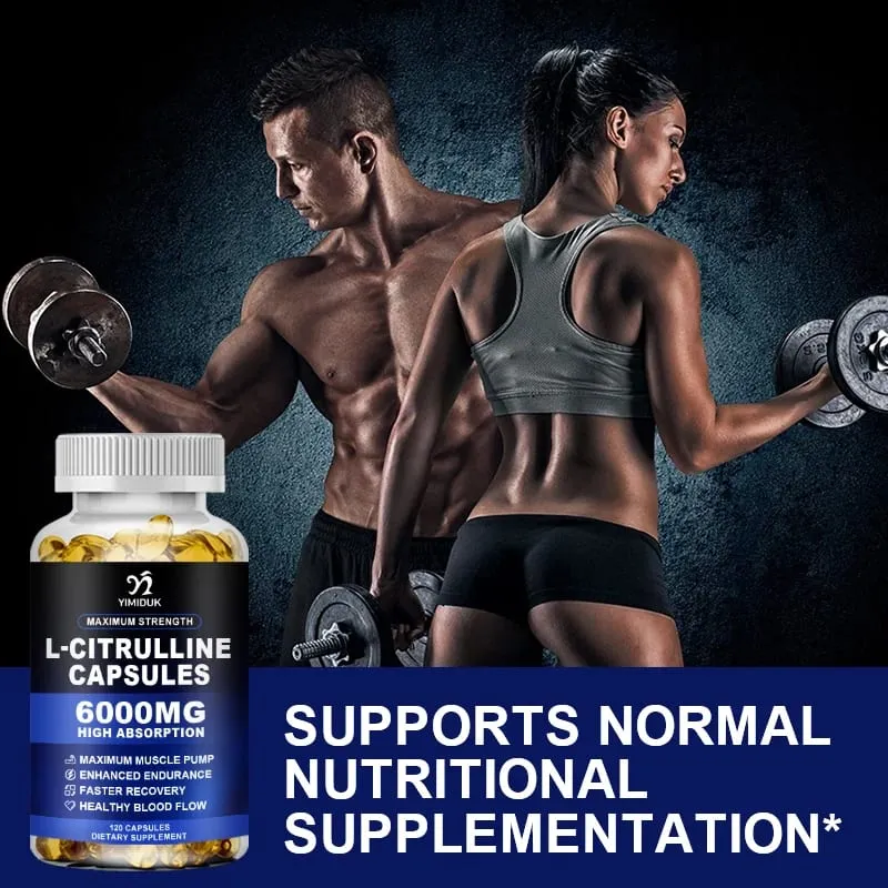 Premium L-Citrulline Capsules with High-potency Citrulline Gelatin Support Vessel Health Boost Workout Hasten Muscle Repair