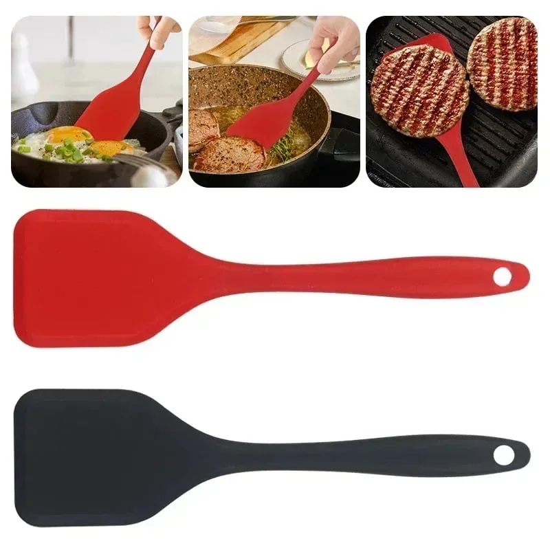 Small 20.5cm Silicone Cooking Leakage Spatula Dense Shovel Fried FishOmelette Shovel Non-stick Spatula Kitchen Cooking Tools — image 3
