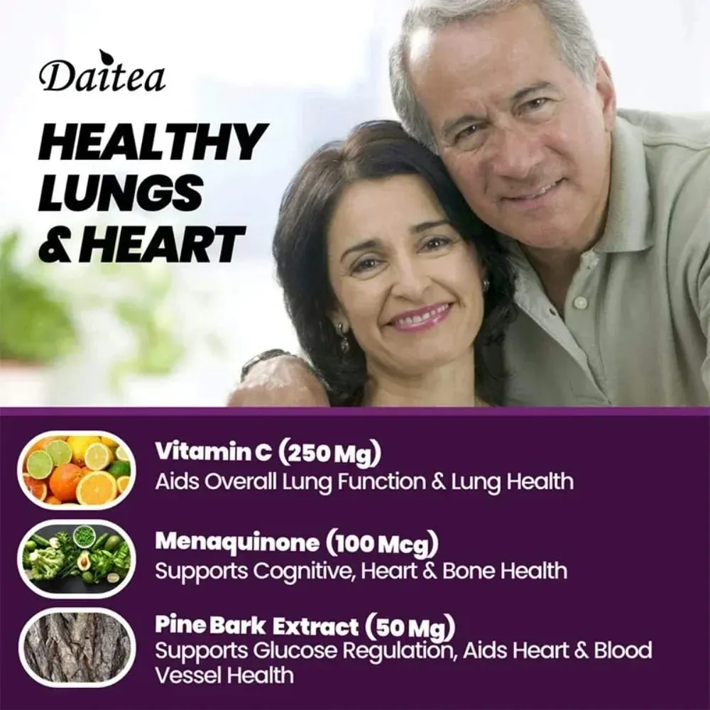 Lung Support Supplement for Lung Cleanse & Detox with Quercetin Bromelain Vitamin C & Cordyceps for Lung Respiratory Support