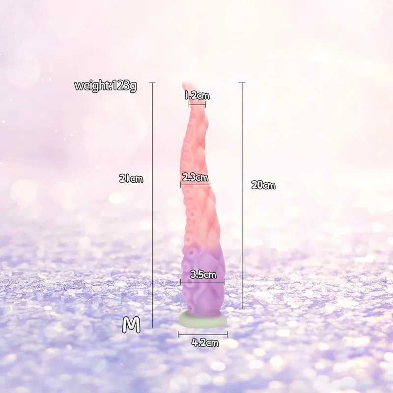 Different Size Tentacles Anal Plug Adult Sex Toy G-spot Clitoris Anal Area Stimulation Made of Soft and Safe Liquid Silicone.