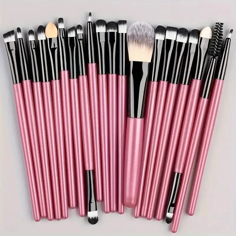 20Pcs Makeup Brushes Set Eyeliner Blending Cheeks Eye Cosmetic Foundation Brush with Makeup Sponge