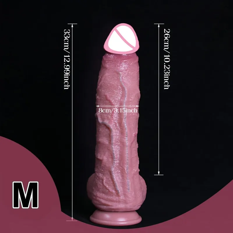 3 Sizes Realistic Soft Brown Dildo Huge Thick Fake Penis Double Silicone Cock Woman Man Masturbation Suction Cup Anal Sex Toys