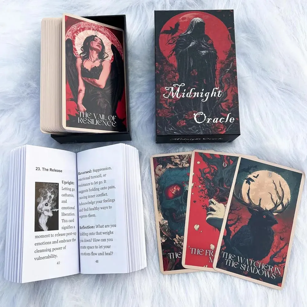 Midnight Oracle Card Deck Gothic Dark Fantasy Themed Cards Includes Paper Instructions Perfect for Enthusiasts & Collectors