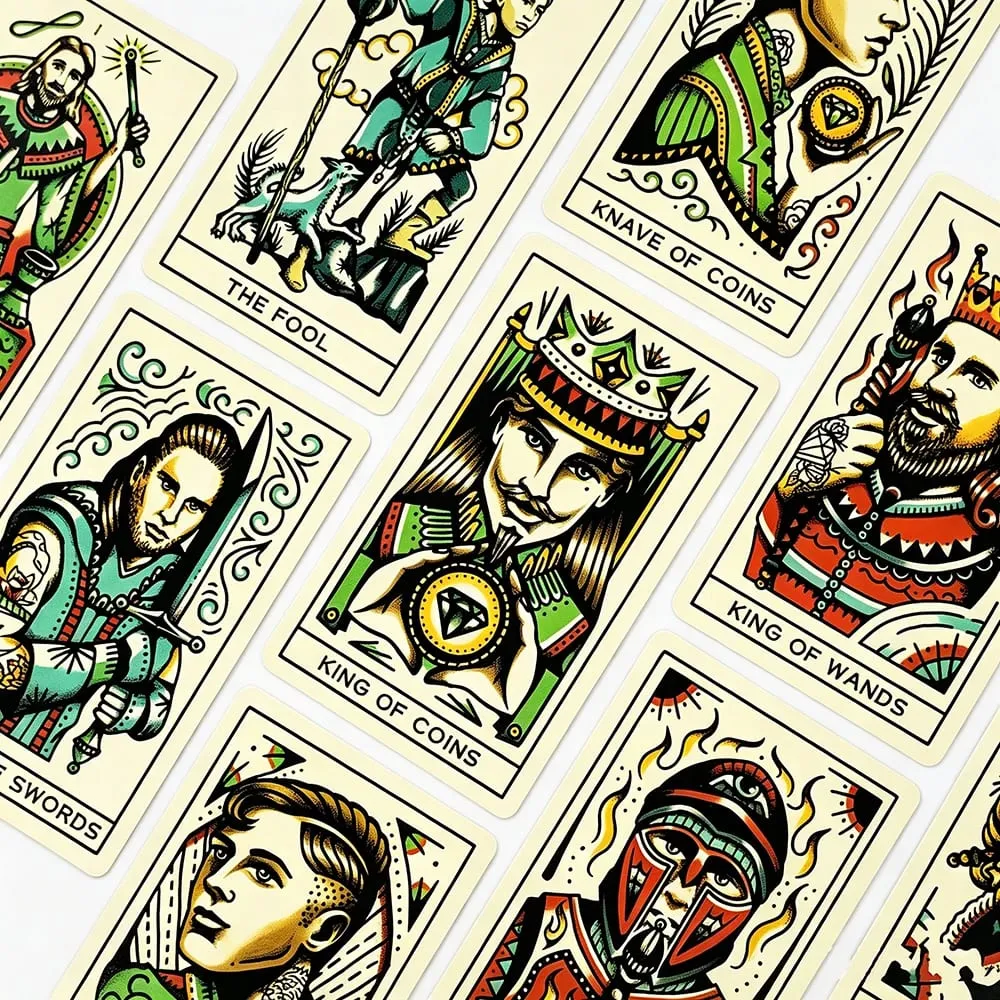 The Tattoo Tarot Cards A 78 Deck Oracle English Visions Divination Edition Borad Playing Games Great For Beginners Party Games