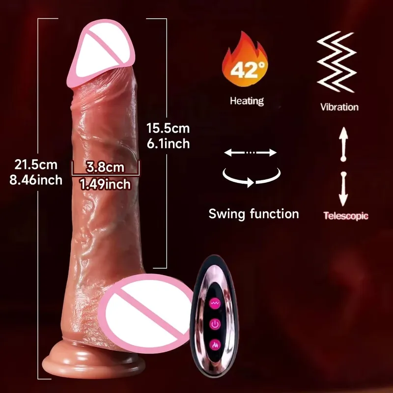 Realistic Dildo Telescopic Vibrator Female Masturbator Thrusting Big Dick Silicone Masturbation Penis Adult Sex Toys For Women