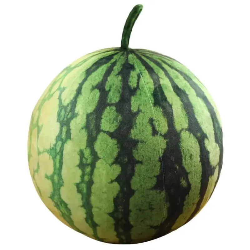 Soft Cotton Watermelon Round Oval Shape Lifelike Watermelon Stuffed Pillow 3D Simulation Funny Design Watermelon Pendant