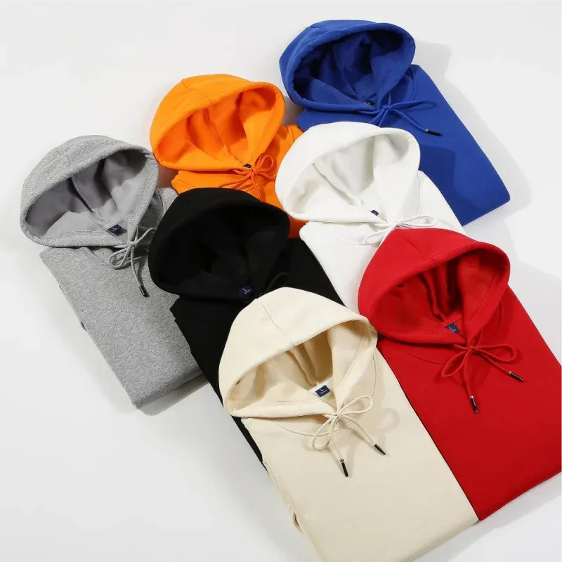 Hoodie Cetak Mode Kualitas Tinggi Logo Kustom Grup Pribadi Merek Bordir Pria dan Wanita Tebal 100% Katun Pulover Bulu — image 8