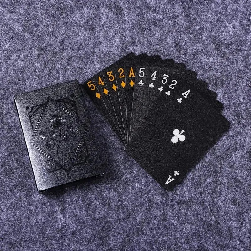**Color Black Gold Playing Card Game Card Group Waterproof Poker Suit Magic Dmagic Package Board Game Collection Entertainment