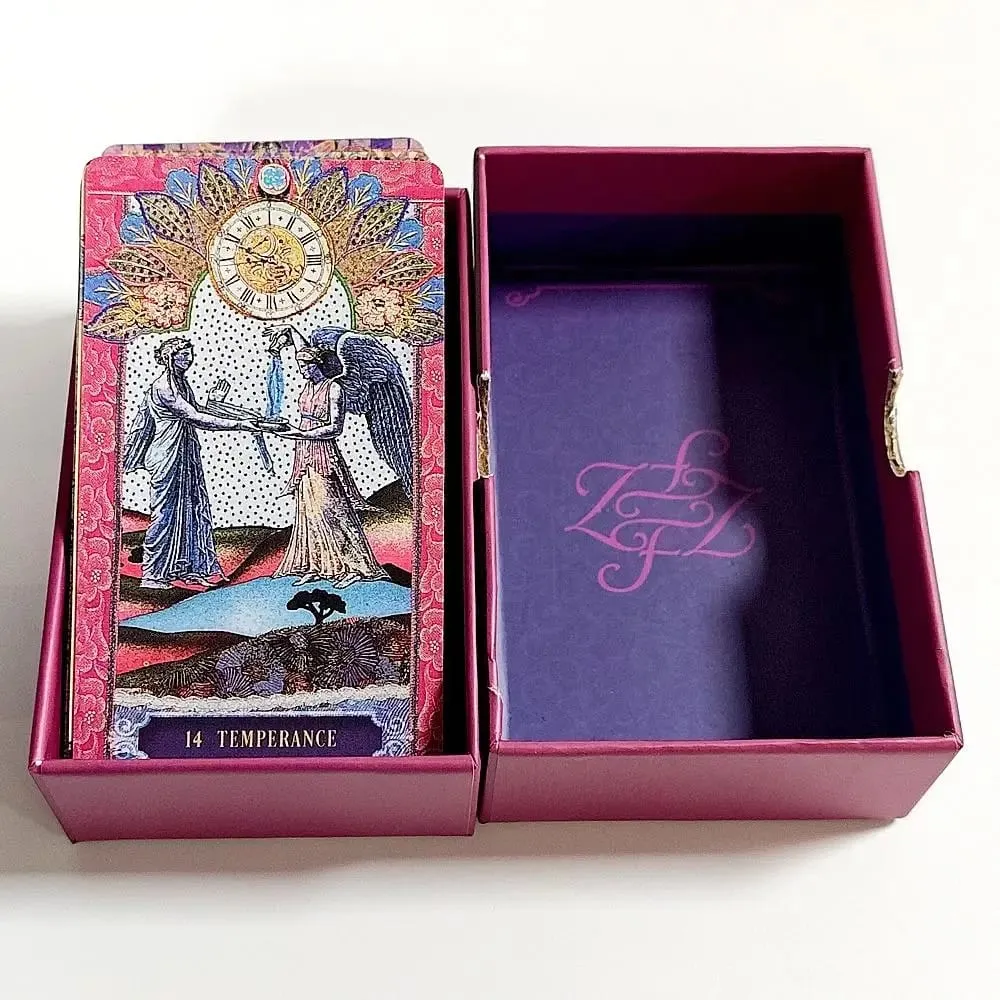 Double-embossed The Zerner-Farber Tarot Deck 78 Pcs Collage Art Tarot Cards 10.5*6cm Spiritual Divination Tool in Rigid Box