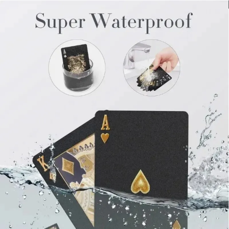 Black Rose Deck Poker Frosted Waterproof Plastic Playing Cards Texas Poker Collection Commemorative Chess Practical Party Gift